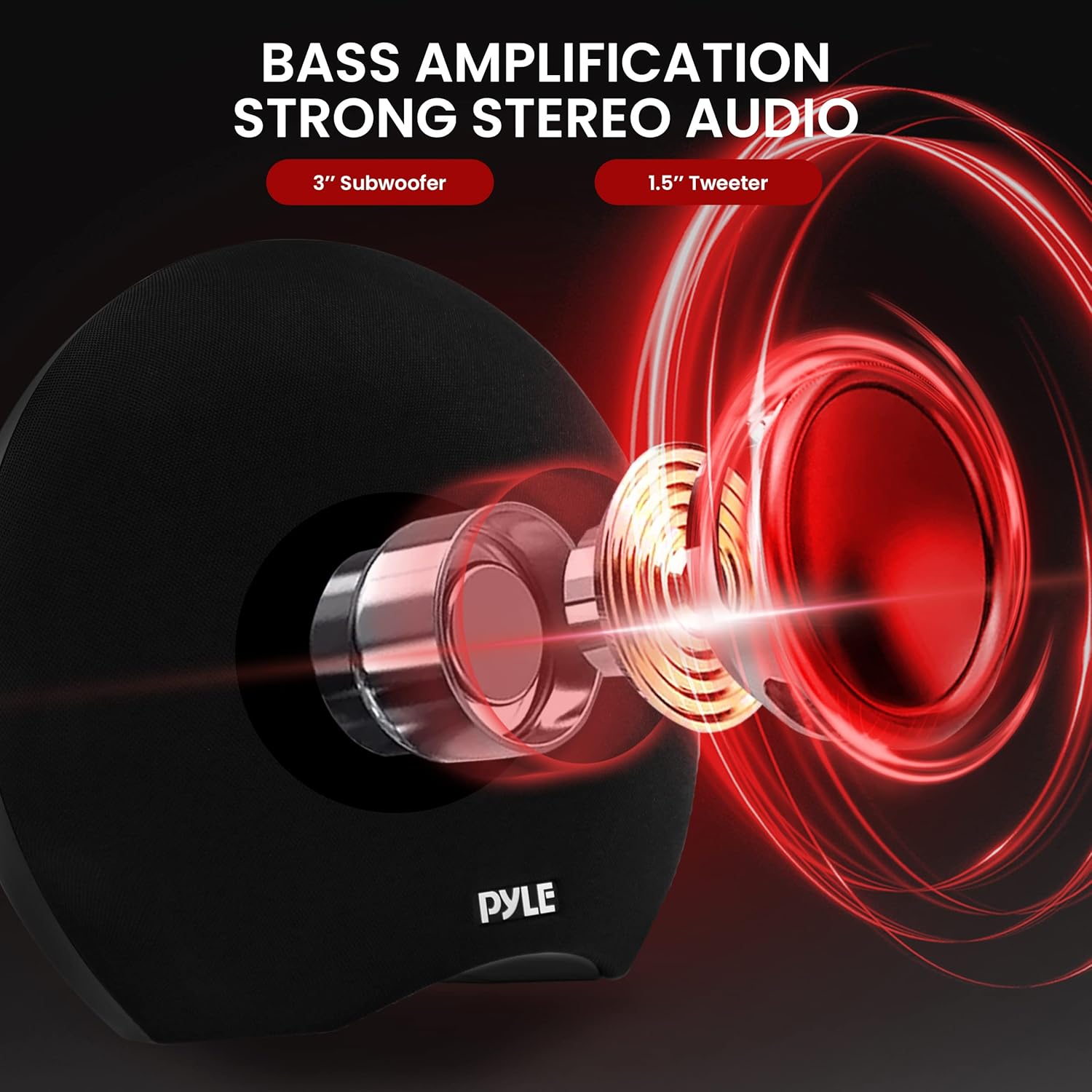 Pyle Waterproof Battery Powered Karaoke Speaker with Wireless Microphone - Bluetooth Compatible - Ideal for Parties, Compact Yet Powerful Sound - 3.5mm Aux & 6.5mm USB Input Rechargeable Batteries