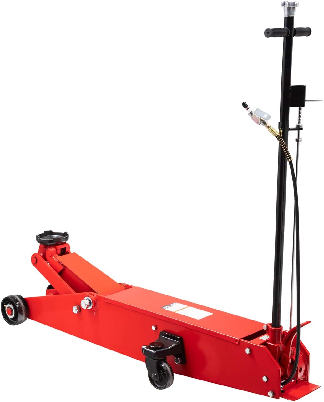 Sunex 6614, Air Hydraulic Floor Jack, 10 Ton Capacity, Two Methods of Operation, Hydraulic Power Unit, 3 Position Handle Lock , Wiper Seals, Rust Prohibition, Rear Kick Plate, Easy Maneuverability, Heavy Gauge Steel Side Plate, Bypass and Overload Va
