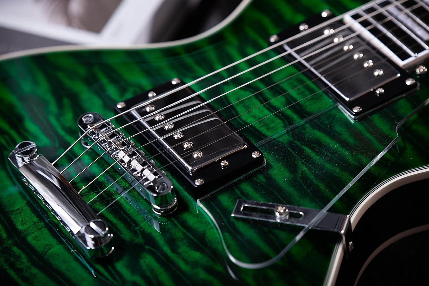 Electric Guitar,6 String Solid LP style Electric Guitar, Mahogany Body and Neck, Rosewood Fretboard, for Adults Professional Electric Guitar (Green)