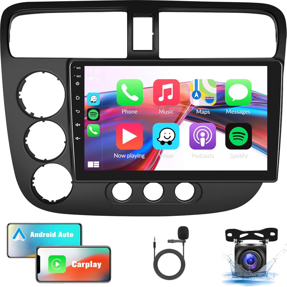 1G+32G for Honda Civic 2000 2001 2002 2003 2004 2005 Android Car Stereo with Wireless CarPlay Android Auto 9