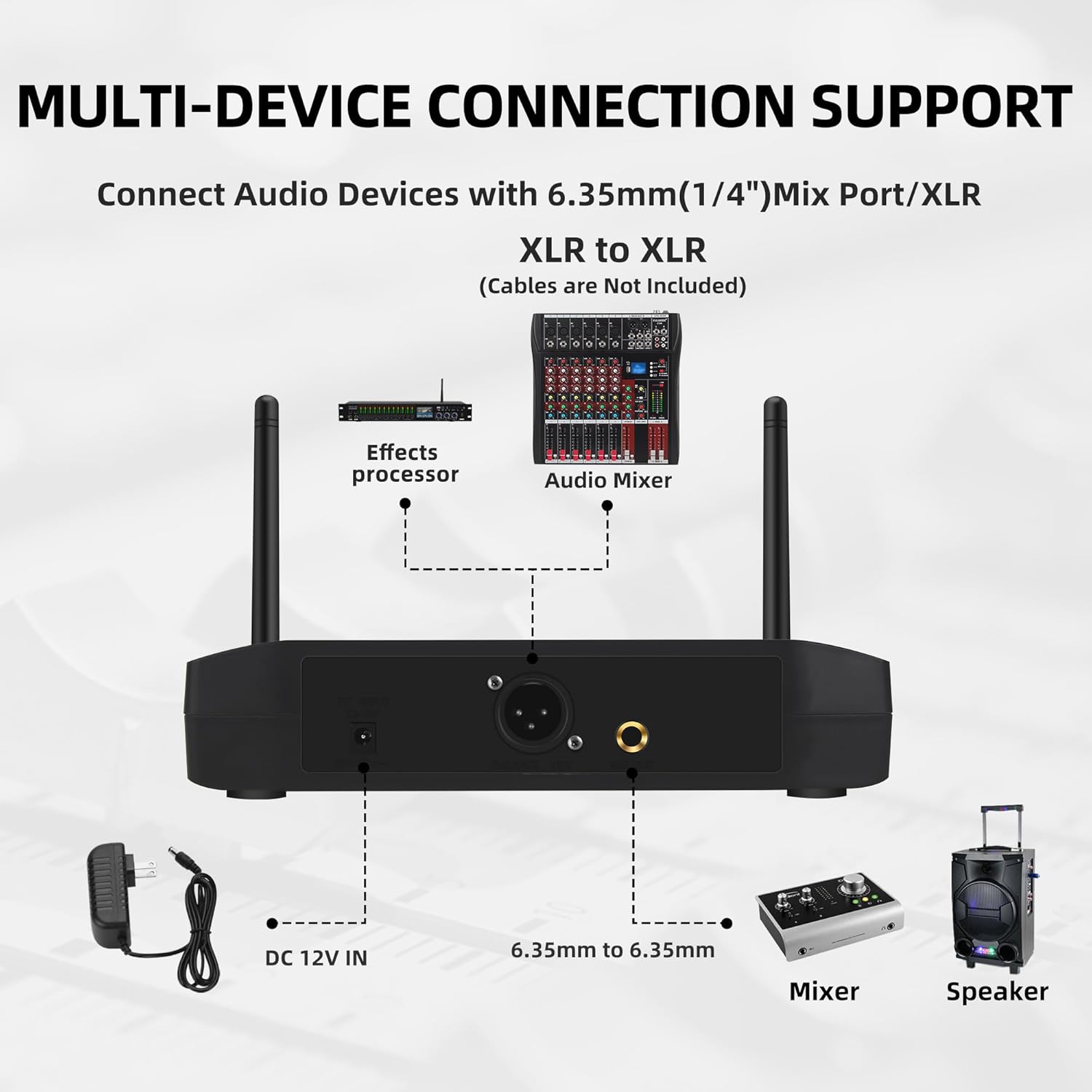 UG-550 Lapel Microphone Wireless Lavalier System, 4 Channel Professional UHF Microphone System with 4 Lavalier 4 Headset Mics for Singing Meeting Church Event TV Speaker (4 Bodypack)