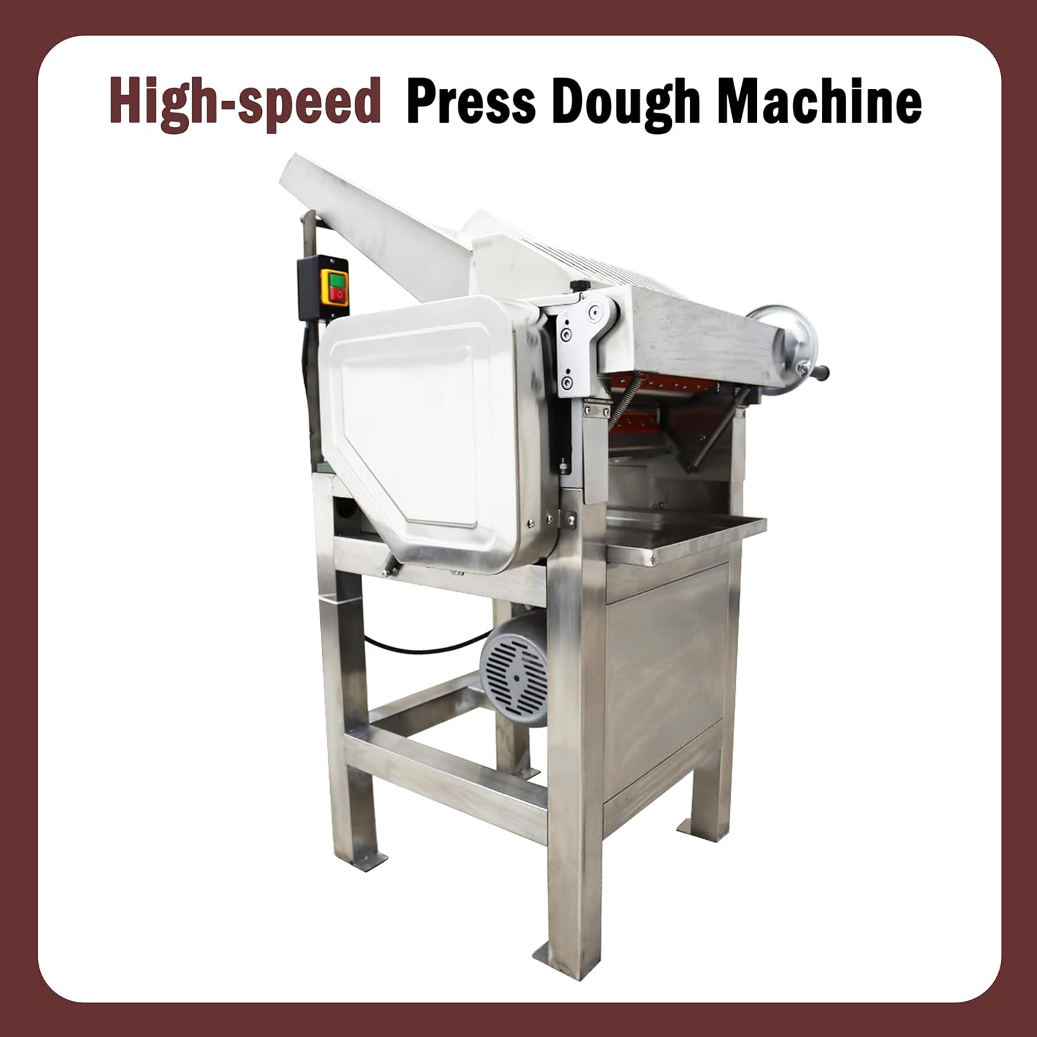 Commercial High-speed Press Dough Machine Adjustable Press Dough Making Machine 11.8inch Drum Length 110V 2200W