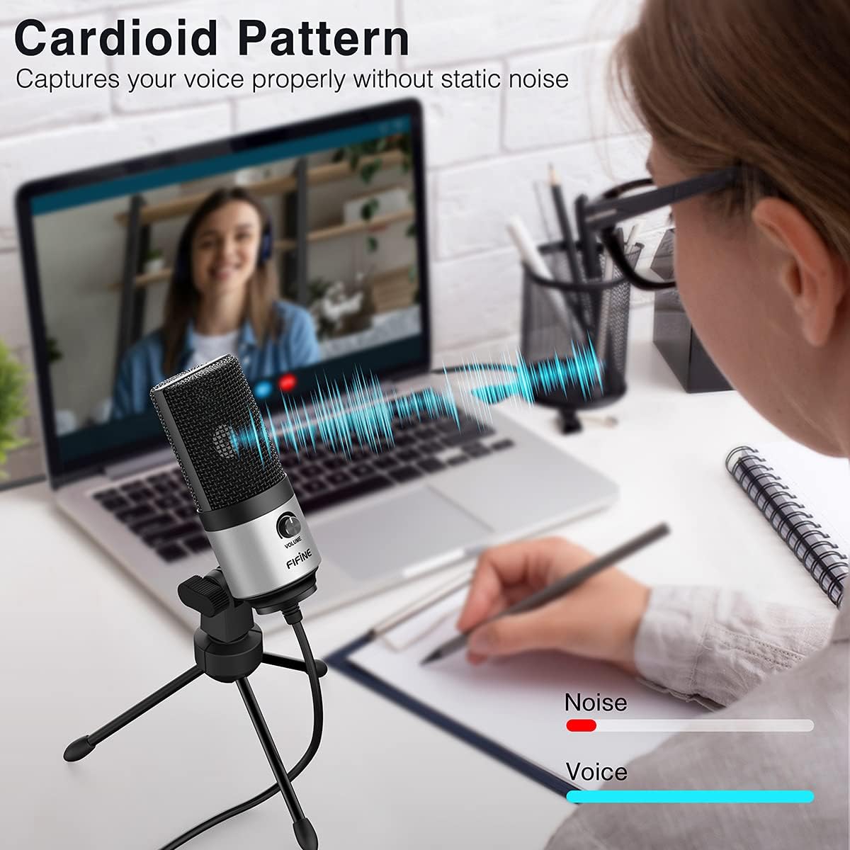 FIFINE Voice Over Microphone and PS5 Headset, USB PC Computer Mic with Gain Control, Gaming Headset with 7.1 Surround Sound for Zoom Video Meeting Online Class on Windows/Mac/PS4/PS5 (K669S+H6)