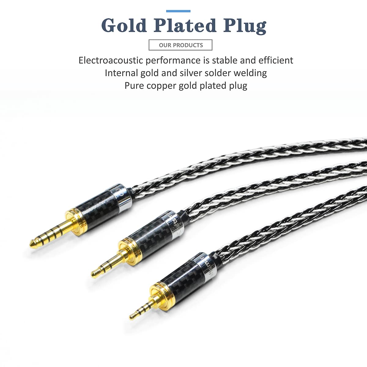 2.5mm Balanced Male to 4.4mm Balanced Female Headphone Adapter Cable 7N Single Crystal Copper/Silver Headphone Jack Convert Cable