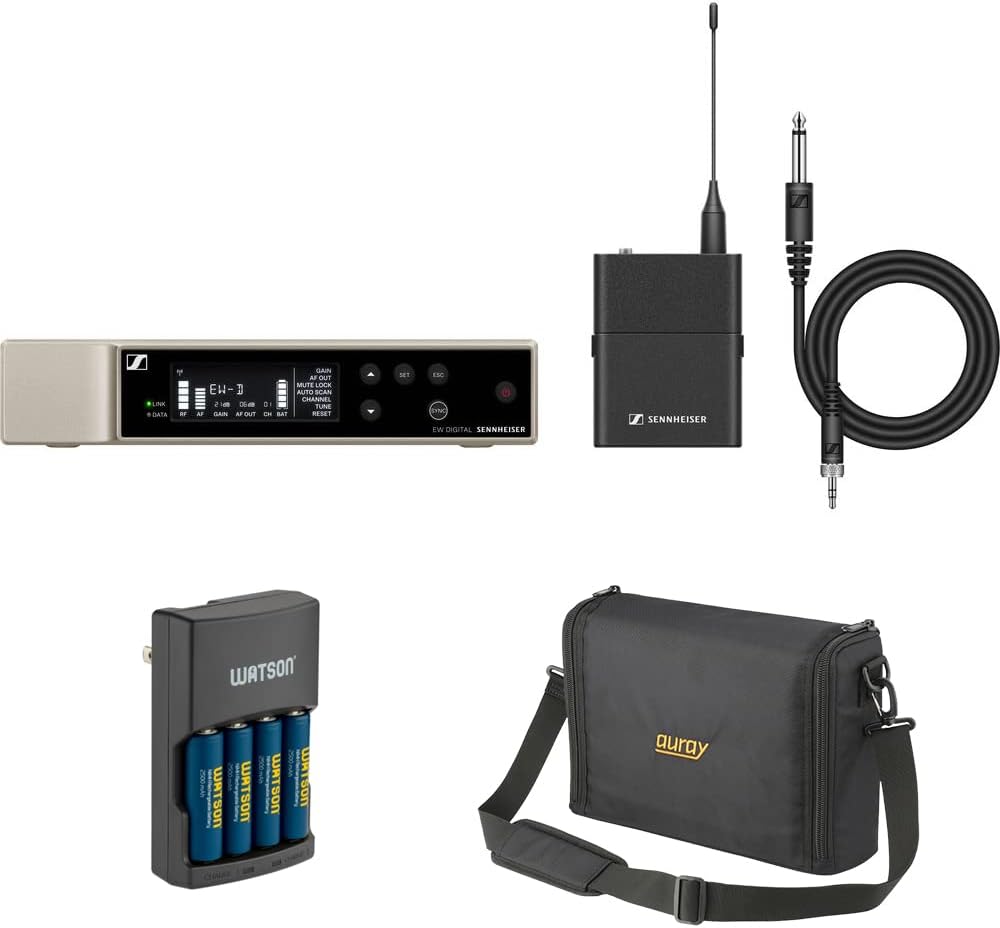 Sennheiser EW-D CI1 Set Digital Wireless Instrument System (R1-6: 520 to 576 MHz) Bundle with Auray WSB-1S Carrying Bag and XLR-XLR Cable