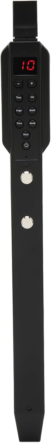 Mini Digital Wind Instrument, USB MIDI Electronic Saxophone with Removable Nozzle, Rechargeable Battery, 10 Tones & 12 Accompaniments - Black