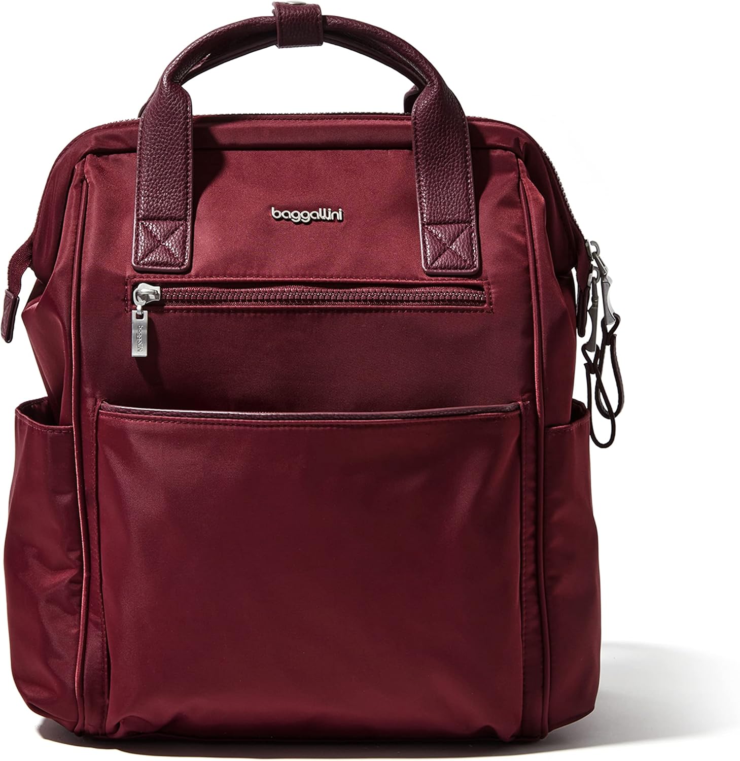 Baggallini Soho Backpack - Travel Laptop Backpack for Women - Lightweight Water-Resistant Luggage Bag, Dark Cherry