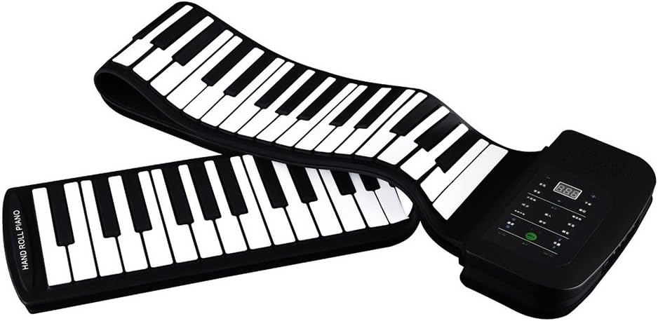 Portable 88 Keys Roll Up Piano Keyboard Piano, Silicone Flexible Foldable Keyboard Hand-Rolling Piano with Sustain Pedal