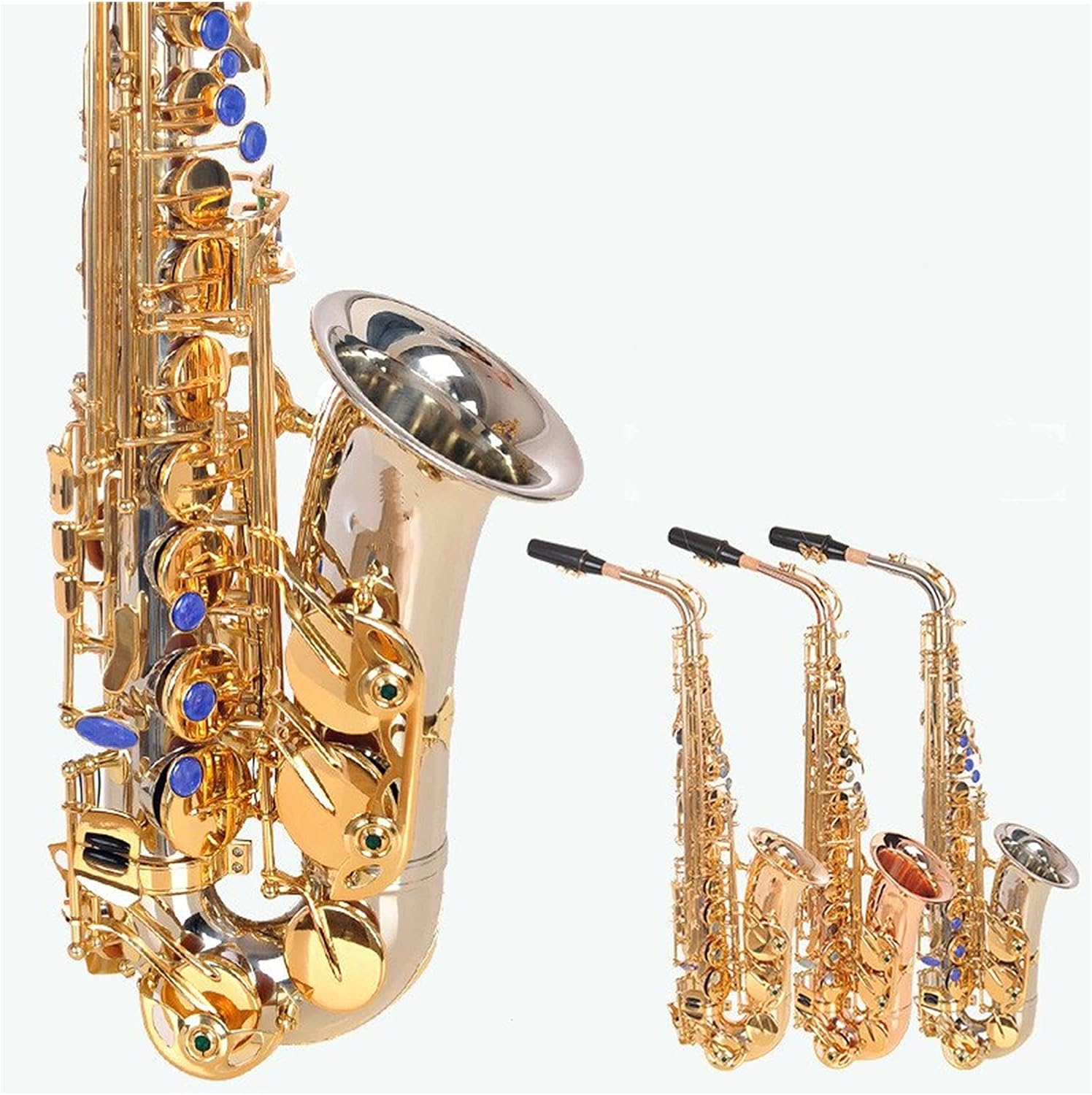 Sax Beginners Kit Tune Alto Saxophone Phosphorus Copper Rose Gold Lacquer Pearl Button E Flat Alto Sax Musical Instrument with Case Wind Instrument (Color : Phosphor Copper)
