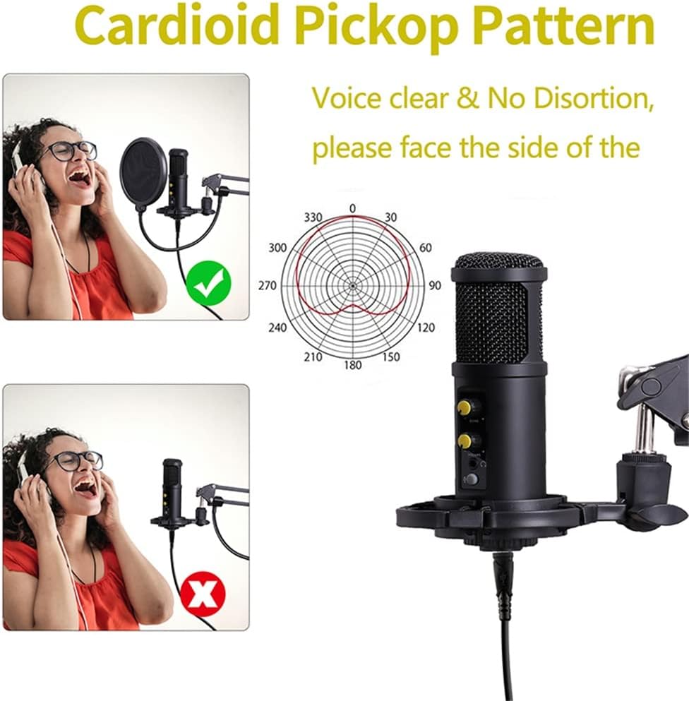 BM850 USB Microphone for Recording/Streaming/Gaming, Professional Microphone for PC/Laptop, Voice Volume Control (A