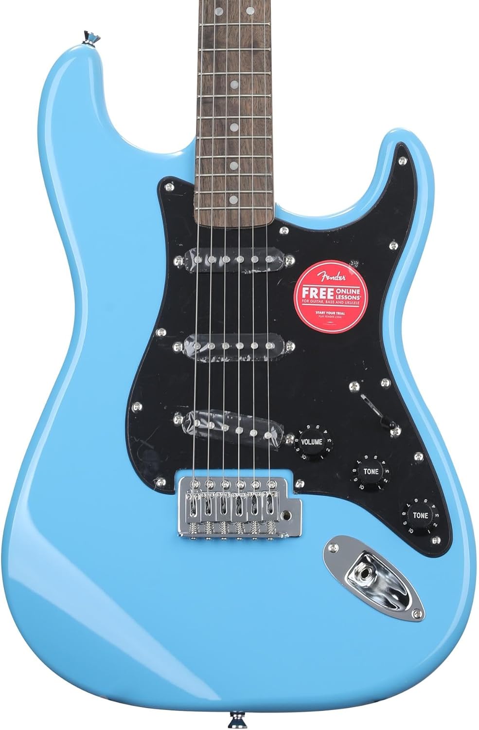 Squier Sonic Stratocaster Electric Guitar Essentials Bundle - California Blue with Laurel Fingerboard