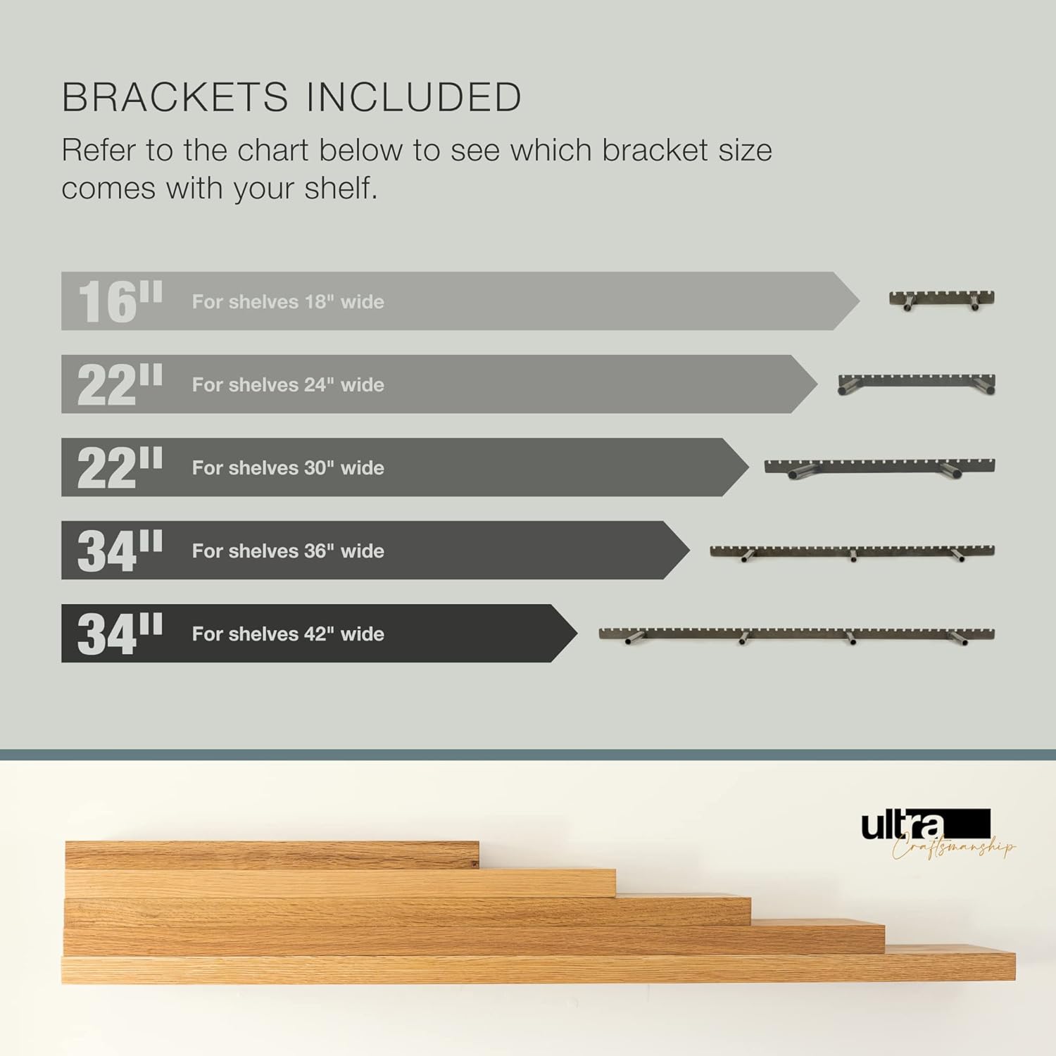 UltraShelf Solid Wood Floating Shelf for Wall Decor, White Oak, 30