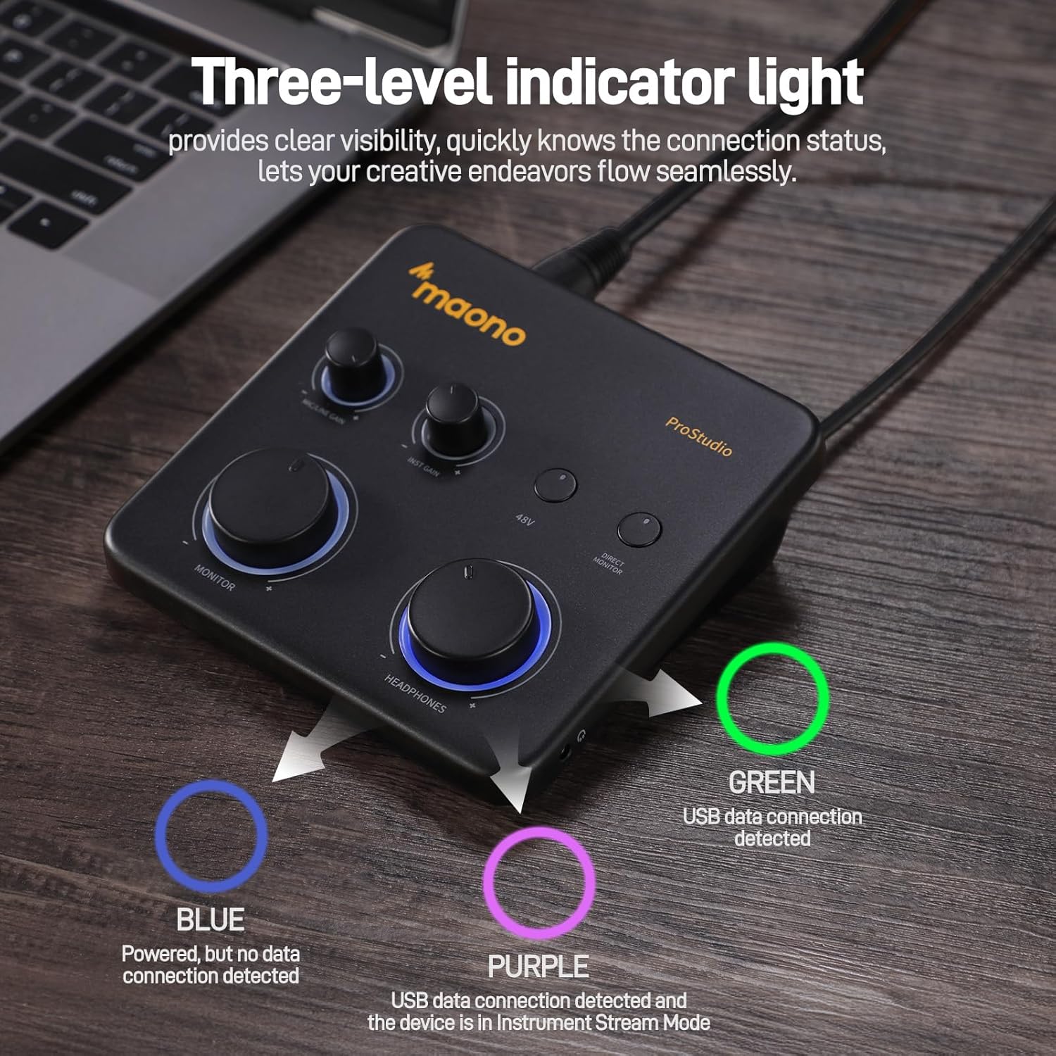 MAONO USB Audio Interface for PC & XLR Dynamic Microphone& Studio Headphone: Interface with XLR Input 24-bit/192kHz Routing Software Loopback for Recording Music, Guitar, Podcast, Streaming