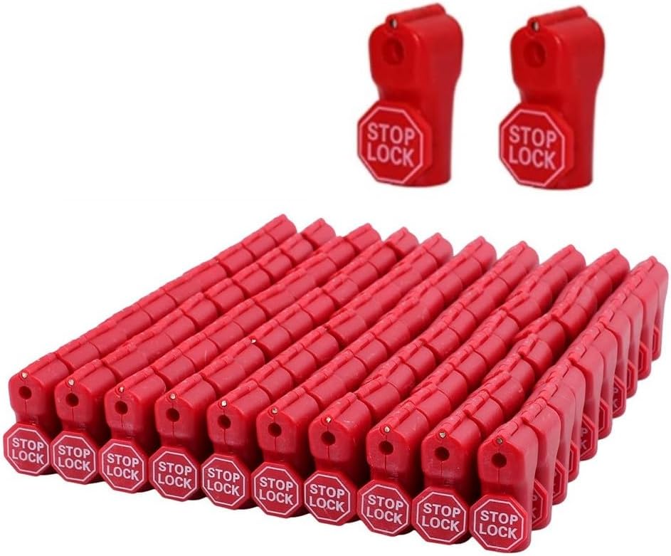 200pcs Stop Lock Peg Hook Locks Plastic Stop Locks for Retail Shop, Shopping Center, Mobile Phone Store red 7mm