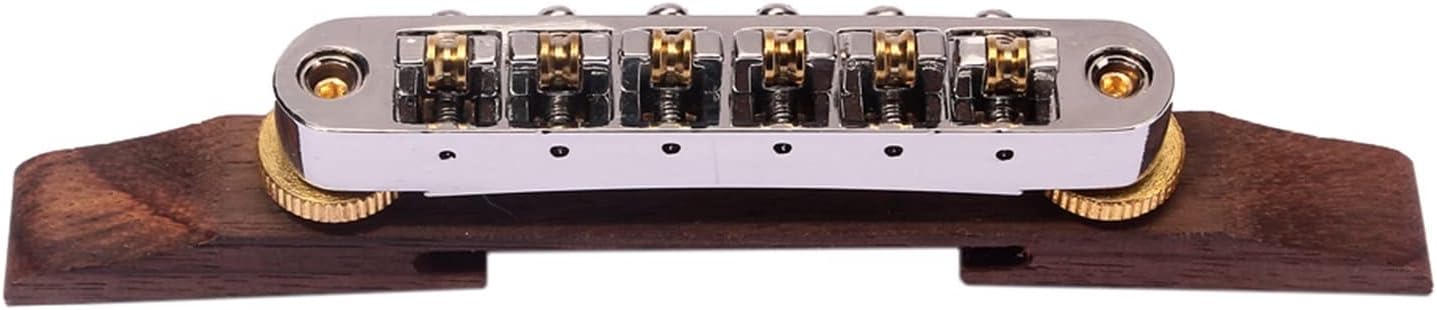 Adjustable Rosewood Bridge with Roller Saddles for Archtop Bass Guitar Electric Guitar Bridge