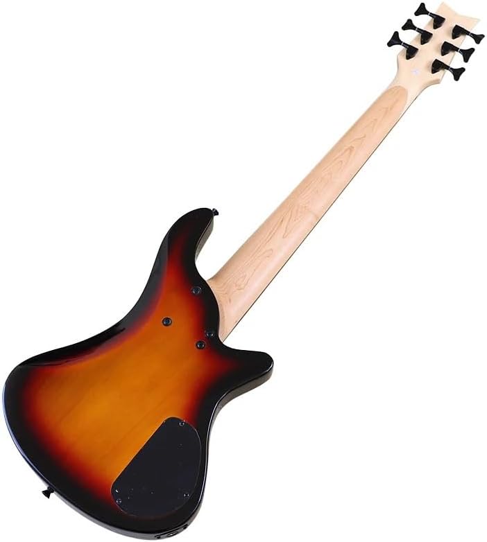 Left-Handed 6-String Electric Bass Guitar, 43-Inch Full Size,Solid Basswood Body,24-Fret Technical Wood Fretboard