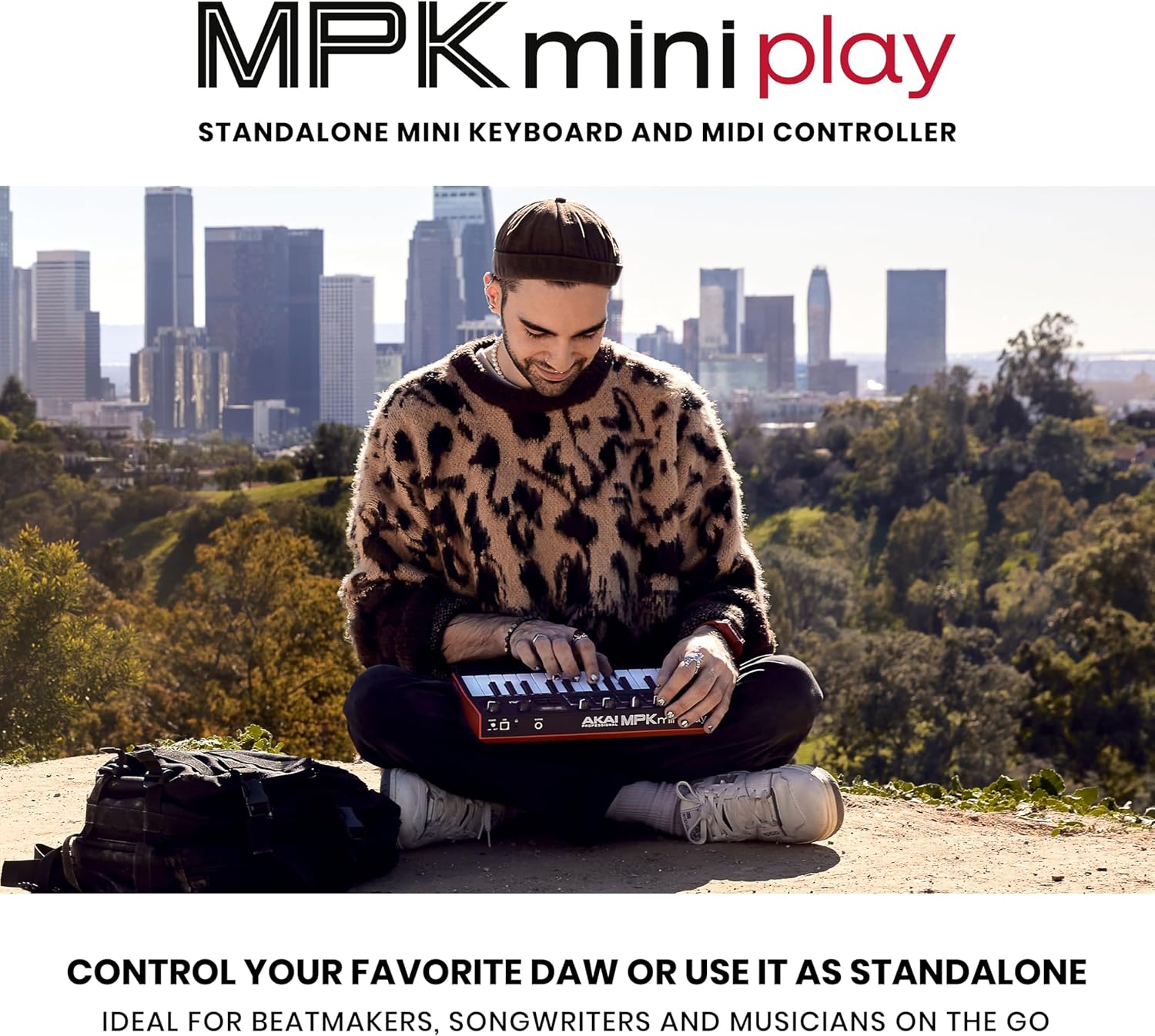 Akai Professional MPK Mini Play MK3 - MIDI Keyboard Controller with Built-in Speaker and Sounds Plus Dynamic Keybed, MPC Pads, Software Suite and Native Instruments Sound Package