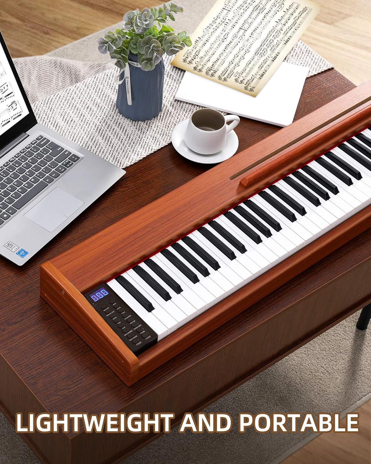Digital Piano 88 key Semi Weighted Keyboard With X Stand & Sustain Pedal, Full-Size Beginner Electric Piano For Bluetooth, Headphone Mode, USB-MIDI