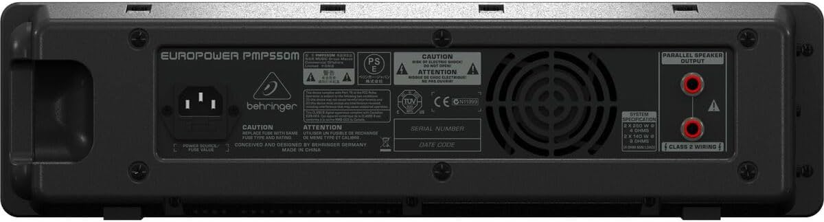 Behringer EUROPOWER PMP550M 500 Watt 5 Channel Powered Mixer with Klark Teknik Multi-FX Processor, FBQ Feedback Detection System and Wireless Option