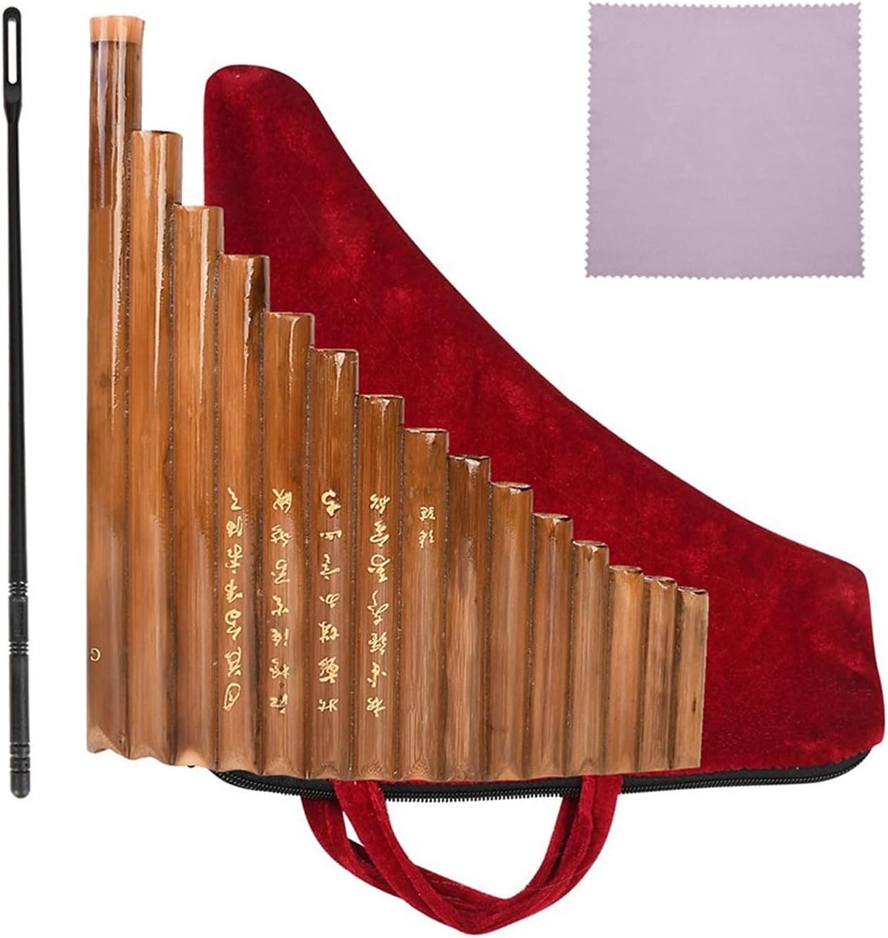 Pan Flute 15 Pipes Natural Bamboo Wind Instrument G Key Panpipe Chinese Traditional Woodwind Instrument