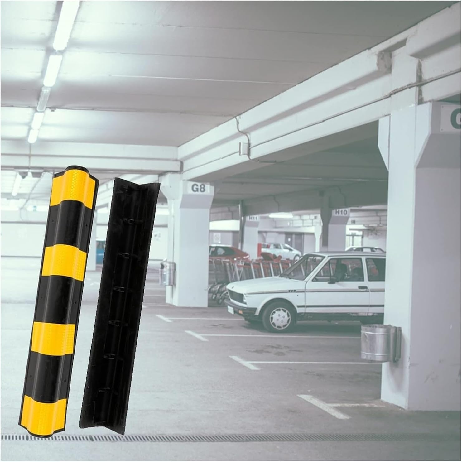 BTZHY Car Parking Protector Wall Corner Guard for Parking Garages, Cuttable Reflective Strip Workshops Ground Floor Garage Wall Corner Guards Corner Protectors Garage,Yellow-15pcs-100cm