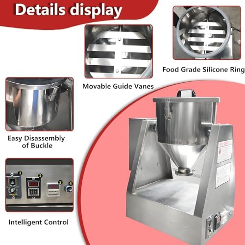 360° Rotation Powder Mixer - 20L Capacity, Stainless Steel, High-Speed Copper Motor, Adjustable Speed for Lab, Granules & Dry Powder Mixing Machine