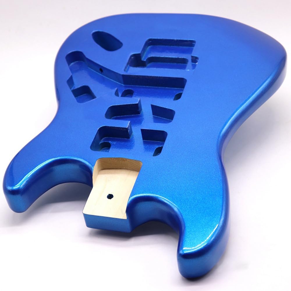 JD.Moon Electric Guitar Body For Fender ST Strat Guitar Accessory DIY Double Locking Tremolo Metal Blue Poplar Wood