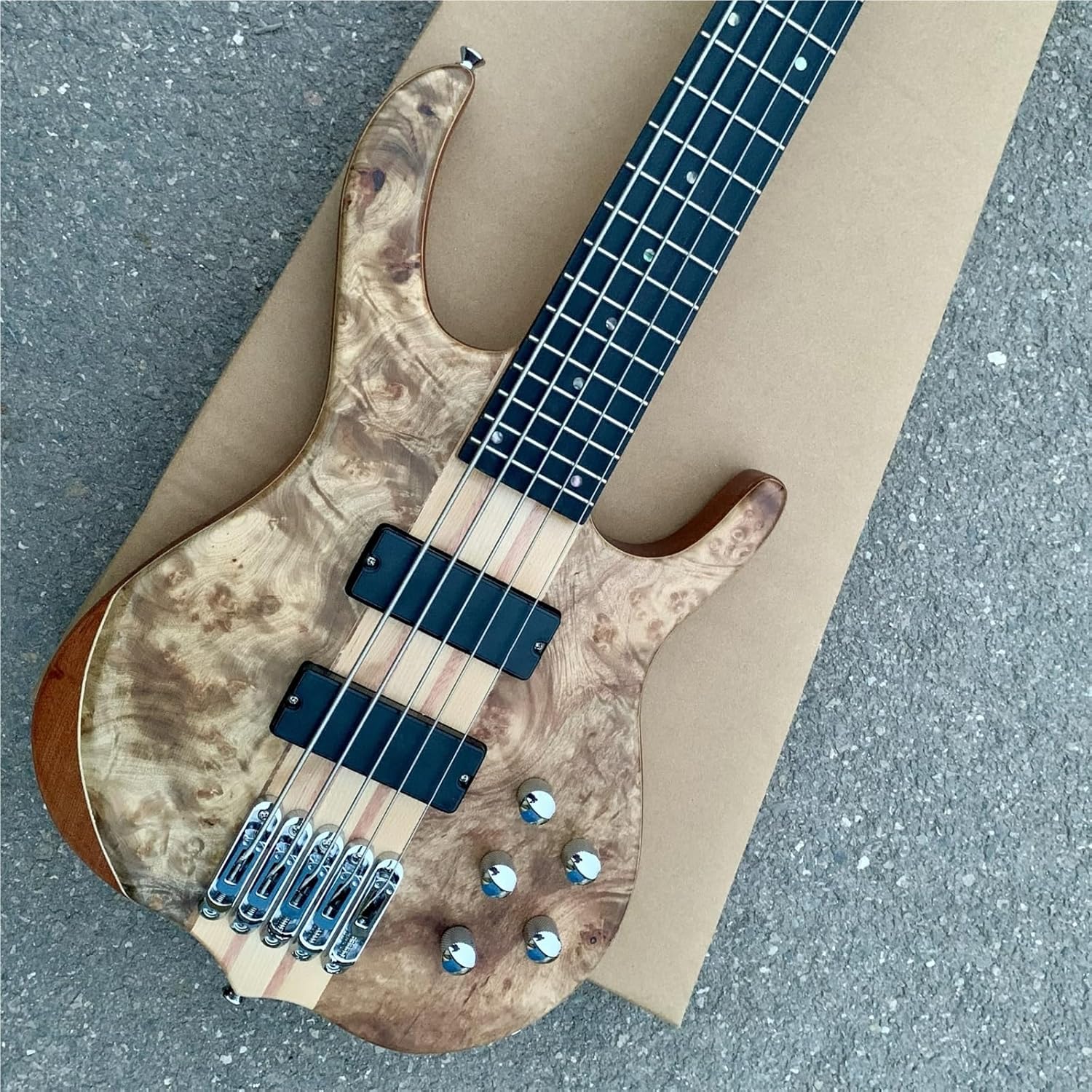 Beginner Electric Guitar Kits Five String Electric Bass Tree Burl Solid Wood Single Board Amplifier Circuit Neck Sandwich Body