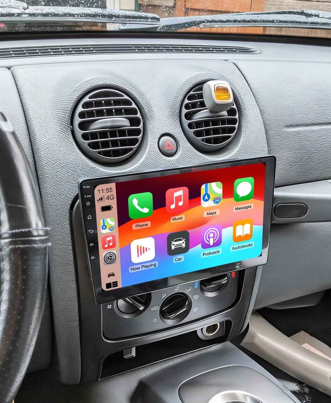 Car Stereo Radio Compatible for Liberty 2002-2007 with Carplay Android Auto GPS Navigation 9in Touchscreen Car Radio Player with Bluetooth WiFi FM/RDS SWC Mirror Link Split Screen + Backup Camera