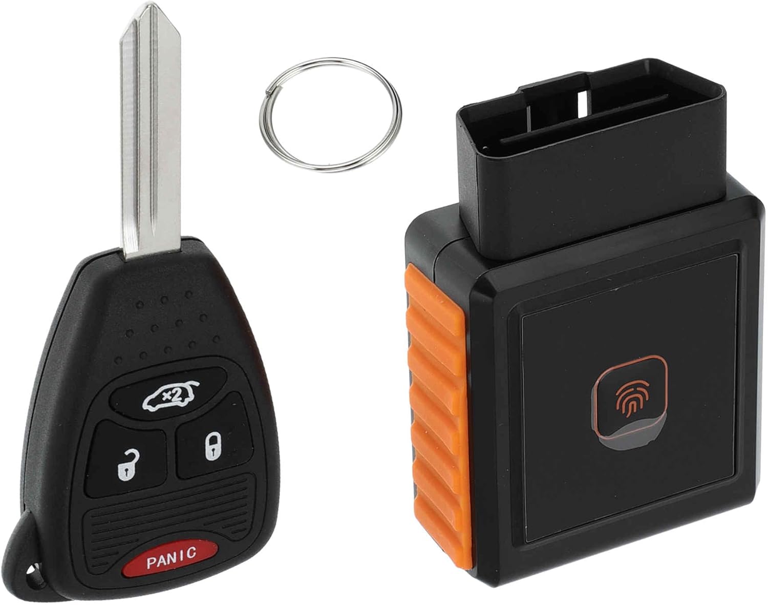 ACROPIX OHT692427AA Keyless Entry Remote Key Fob for Jeep Wrangler 07-2018 for Jeep Compass 2007-2017 for Dodge for Ram 1500 315Mhz Replacement Car Control Key Kit DIY Tool 4 Button Black