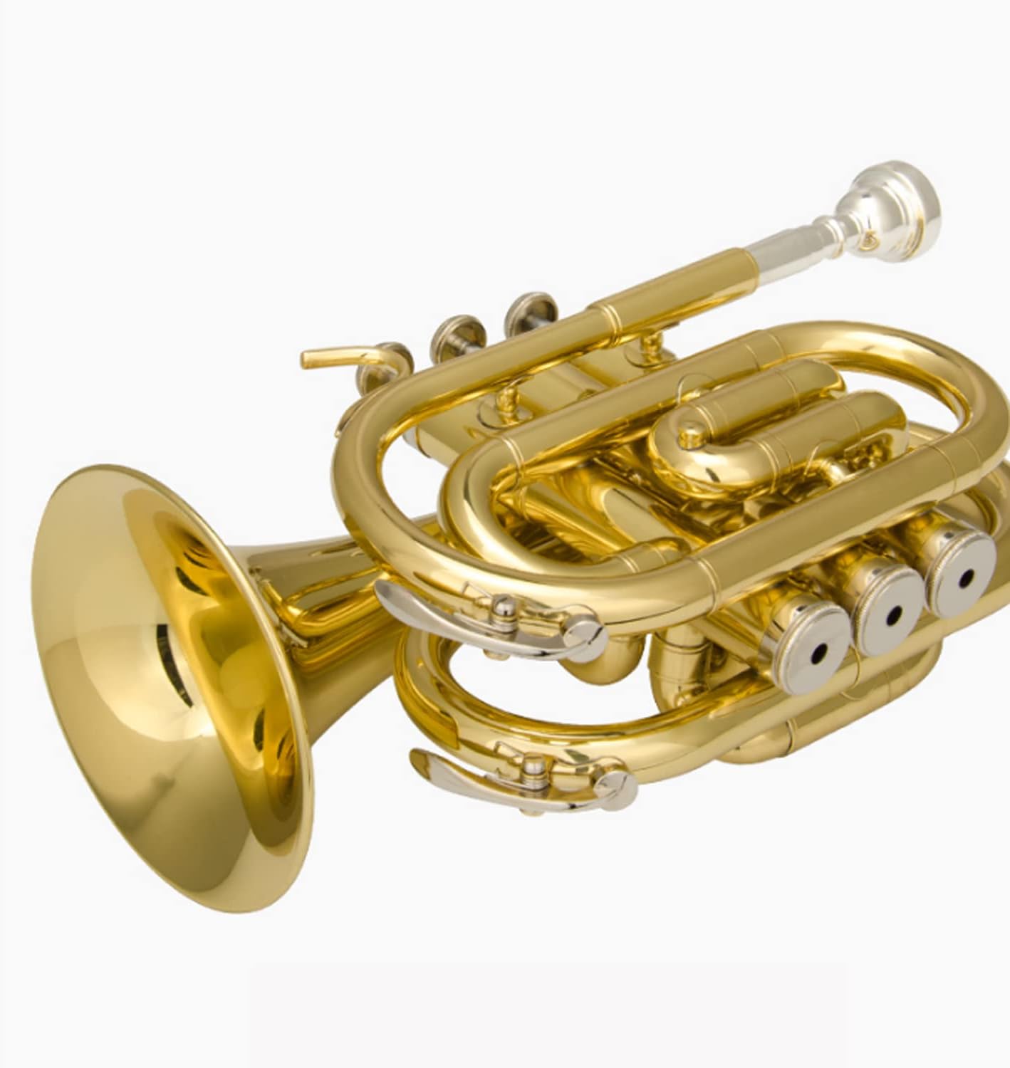 Horn/Portable Trumpet/Palm Number/B Flat Miniature Brass Wind Instrument for Beginners and Advanced Players, School Bands, Junior Orchestras