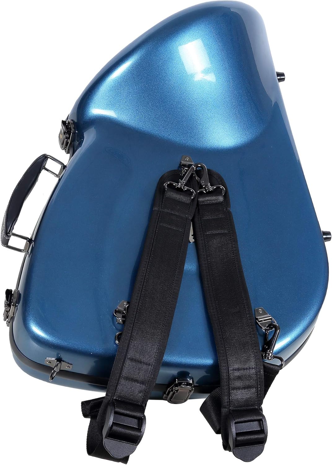 Crossrock French Horn Case, Fiberglass Hardshell Bell Undetachable Hard Case With Backpack Straps(CRF1000FHUBL)