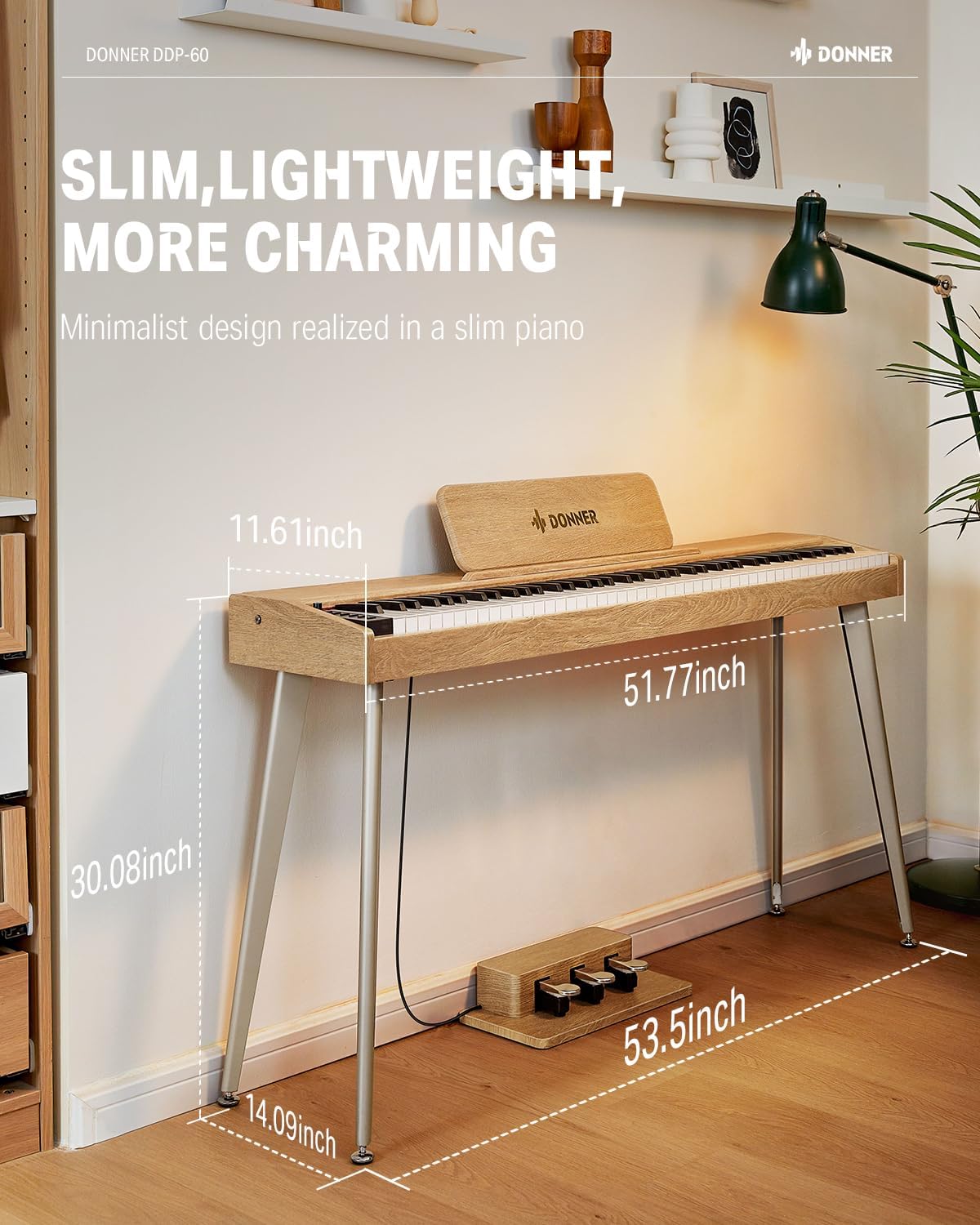 Donner OURA DDP-60 88 Key Digital Piano+Donner Piano Bench with Storage