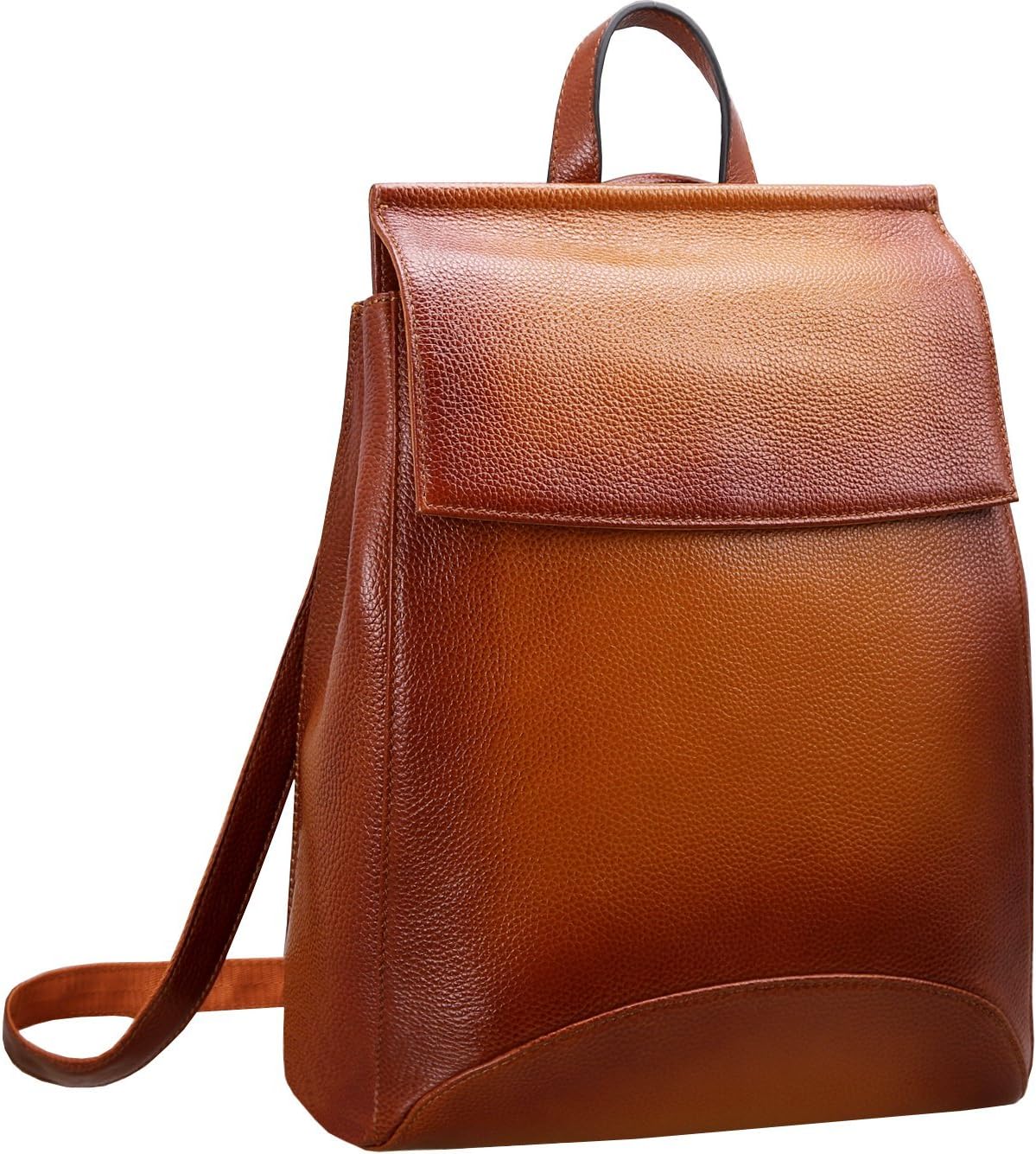 HESHE Genuine Leather Backpack Purse Convertible Womens Backpack Lightweight Work Bag Ladies Backpack(Sorrel)