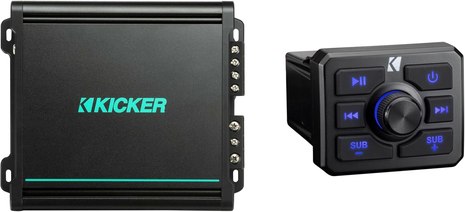Kicker 51KBTR Powersport Bluetooth Receiver w/ 48KMA1502 Amplifier