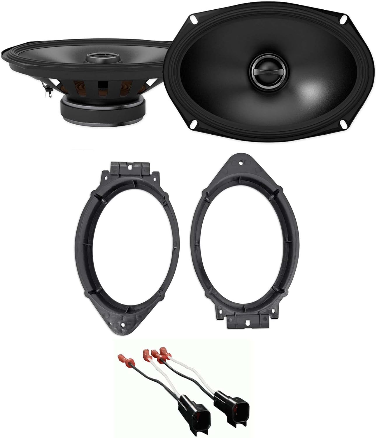 Pair Alpine S-S69 260 Watt 2-Way Car Audio Speakers Bunlde with METRA 72-5600 Speaker Wire Harness & METRA 82-3004 6x9 Speaker Adapter Compatible with 2015-17 Chevrolet Silverado 2500 (3 Item)