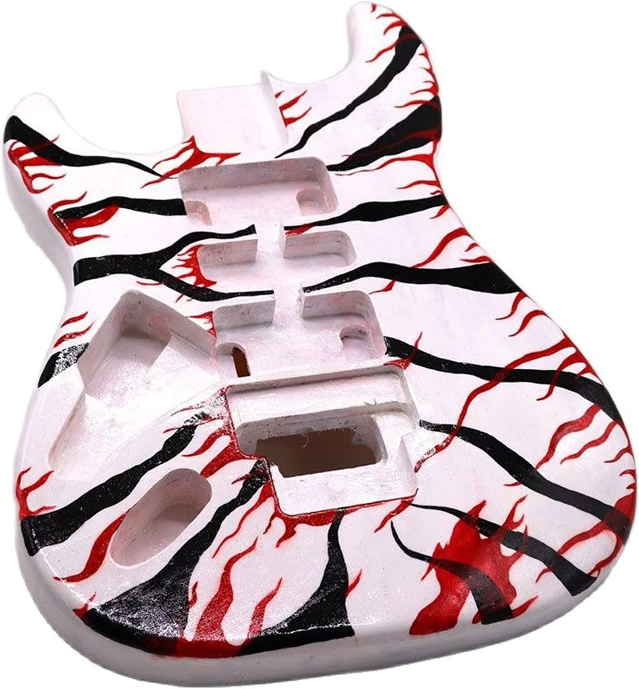 Unfinished Guitar Kit Left Hand DIY Hand Paint Poplar Wood ST Electric Guitar Body White Customized Painting Guitar Barrel Handmade ​Guitar Body