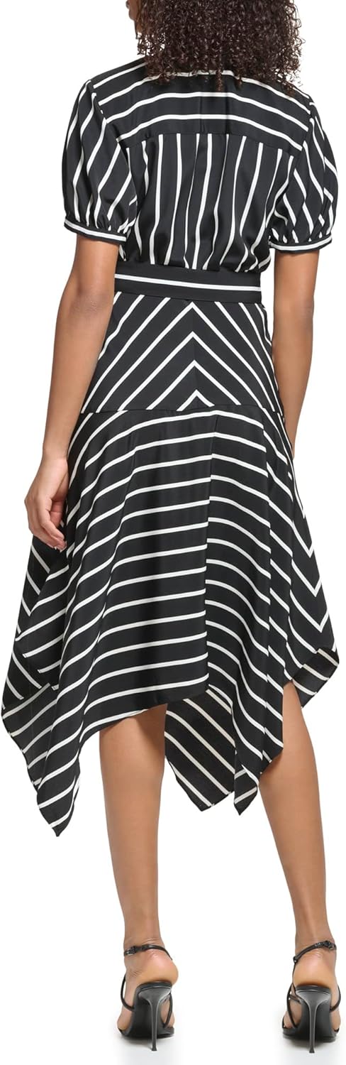 KARL LAGERFELD Paris Womens Dresses Dress,Black Soft White,10