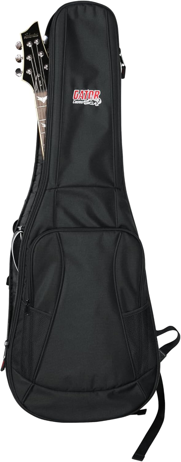 Gator Cases 4G Series Gig Bag For Electric Guitars With Adjustable Backpack Straps, Fits Most Stratocaster and Telecaster Style Guitars (GB-4G-ELECTRIC)