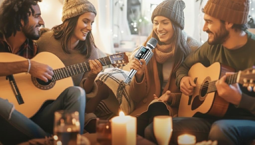 Professional Wireless Karaoke Microphone with Soundcard and Speaker,3 in 1 Bluetooth Karaoke Machine Featuring Surround Sound and Dynamic Pickup That Surpasses Ordinary Karaoke Microphones