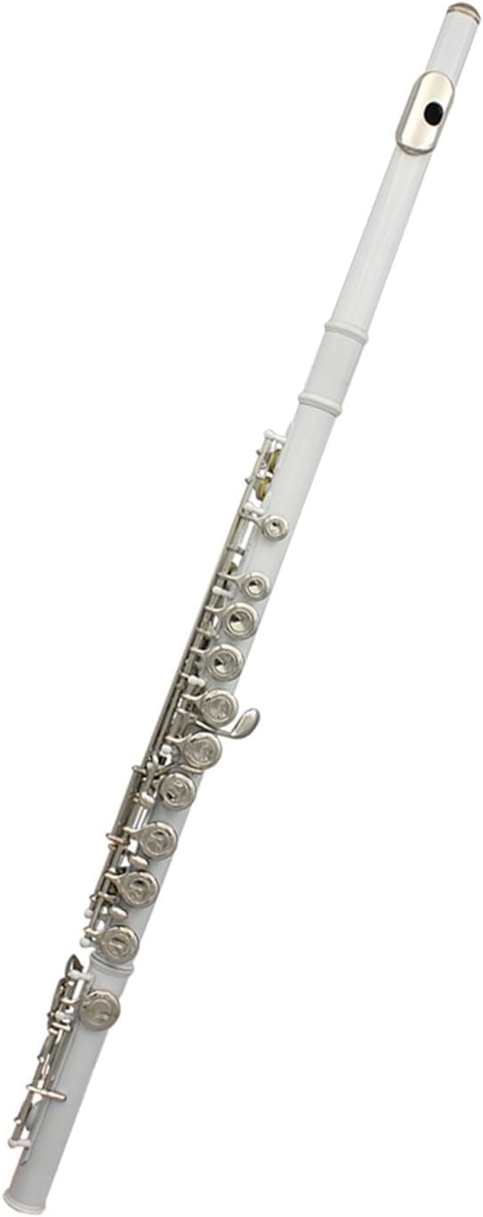 Flute White 16 Holes C Tone Flute with E Key Woodwind Instrument Closed Key Cupronickel Tube Flute with Box Flutes Musical Instruments