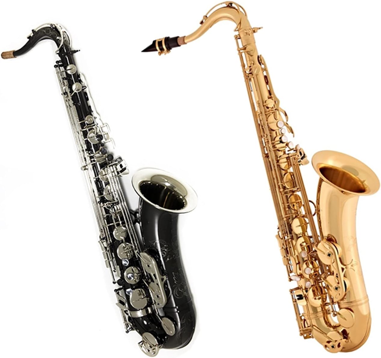 Sax Beginners Kit Tenor Saxophone B Flat Brass Nickel Plated Musical Instruments Sax with Case Mouthpiece Wind Instrument (Color : ST110)