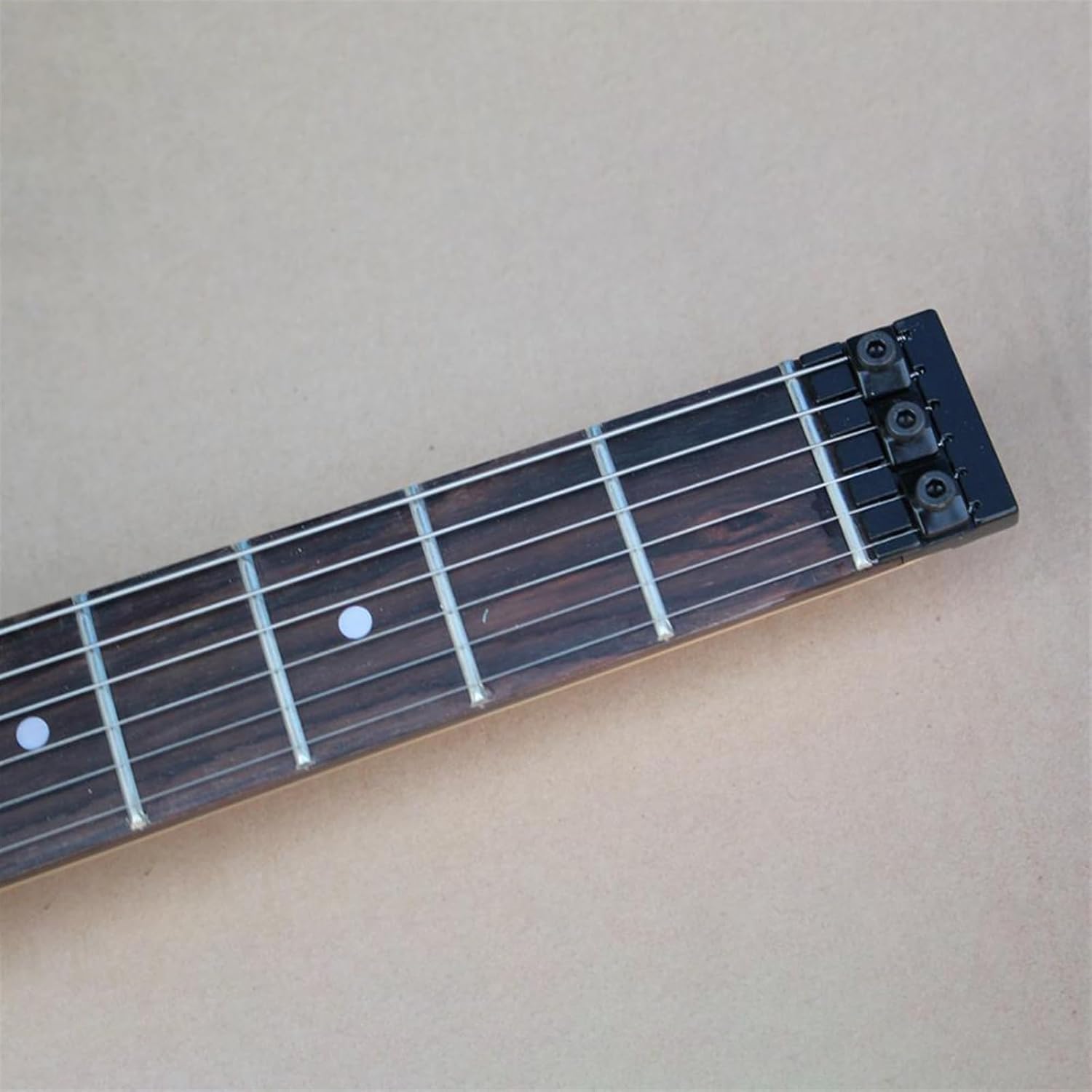 VENEKA Headless Electric Guitar Yellow 39 Inches Headless Electric Guitar with HH Pickup Rosewood Fretboard 24 Frets