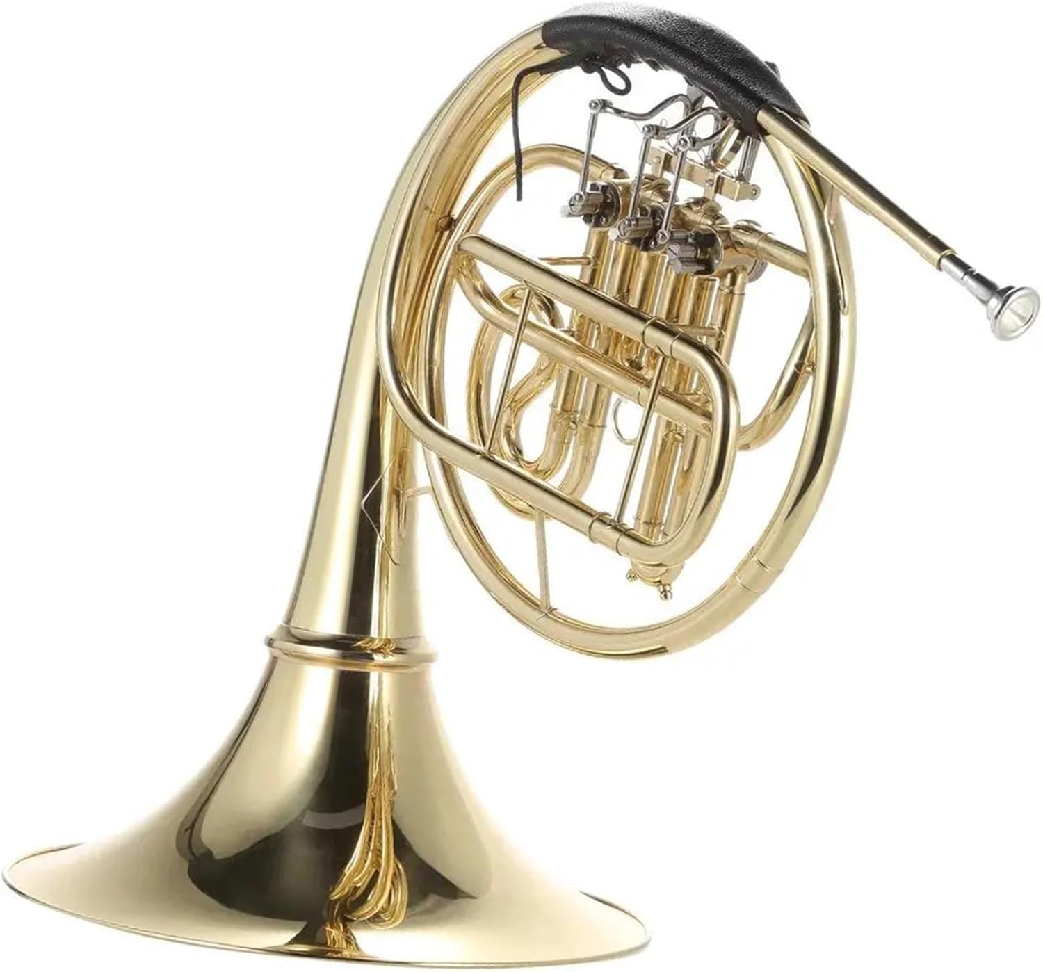Brass French Horn French Horn B/Bb Flat 3 Key Brass Gold Lacquer Single Split Wind Instrument