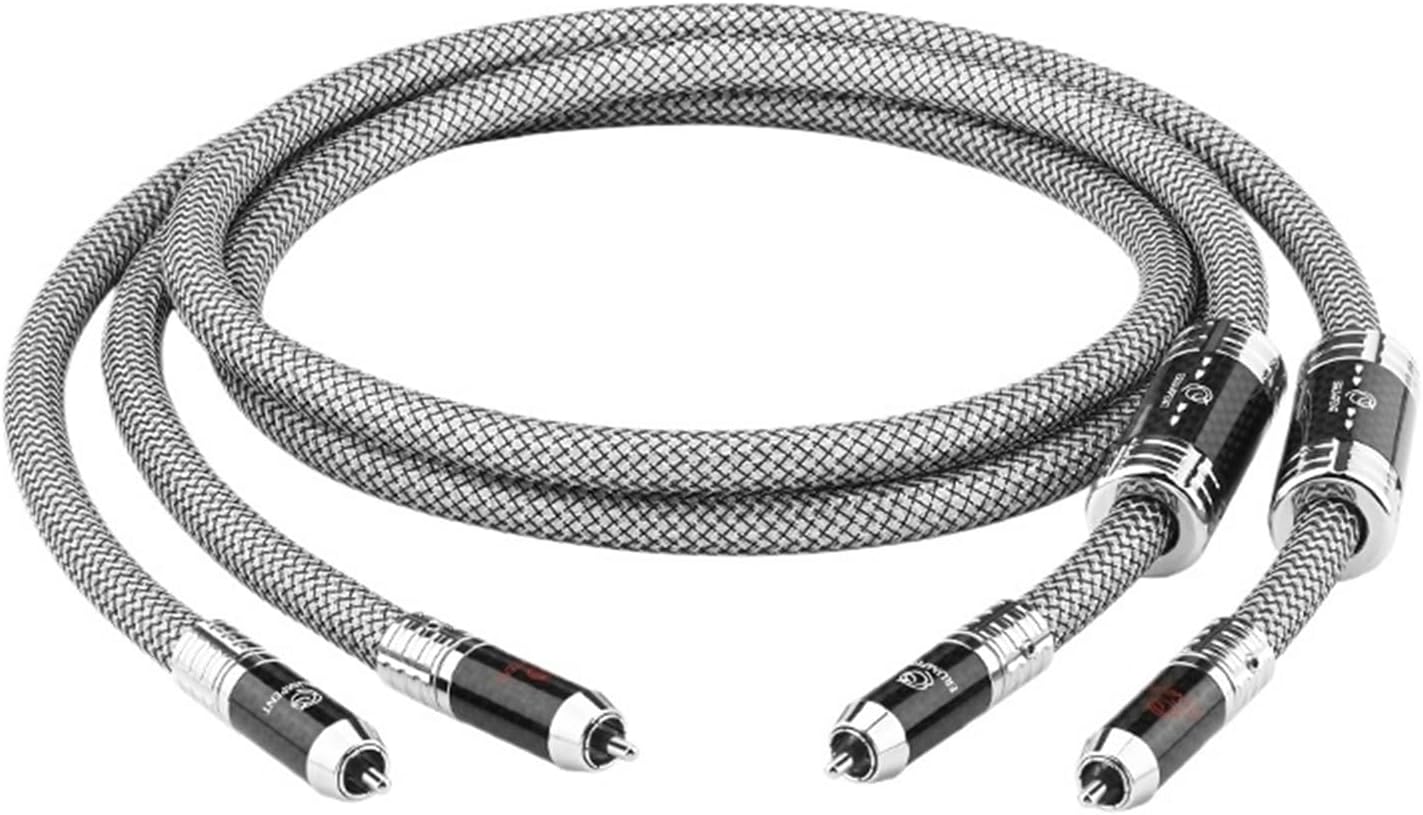 HiFi One Pair OCC Sterling Silver Plated RCA Cable 2RCA to 2RCA Audio Cable for Home Theater DVD Interconnect Cable(1m)