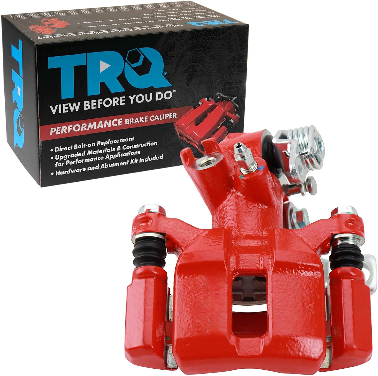 TRQ Rear Right Brake Caliper w/Bracket Performance Red Passenger Side Compatible with 1994-2001 Acura Integra 1992-2000 Honda Civic 1993-1997 Civic del Sol