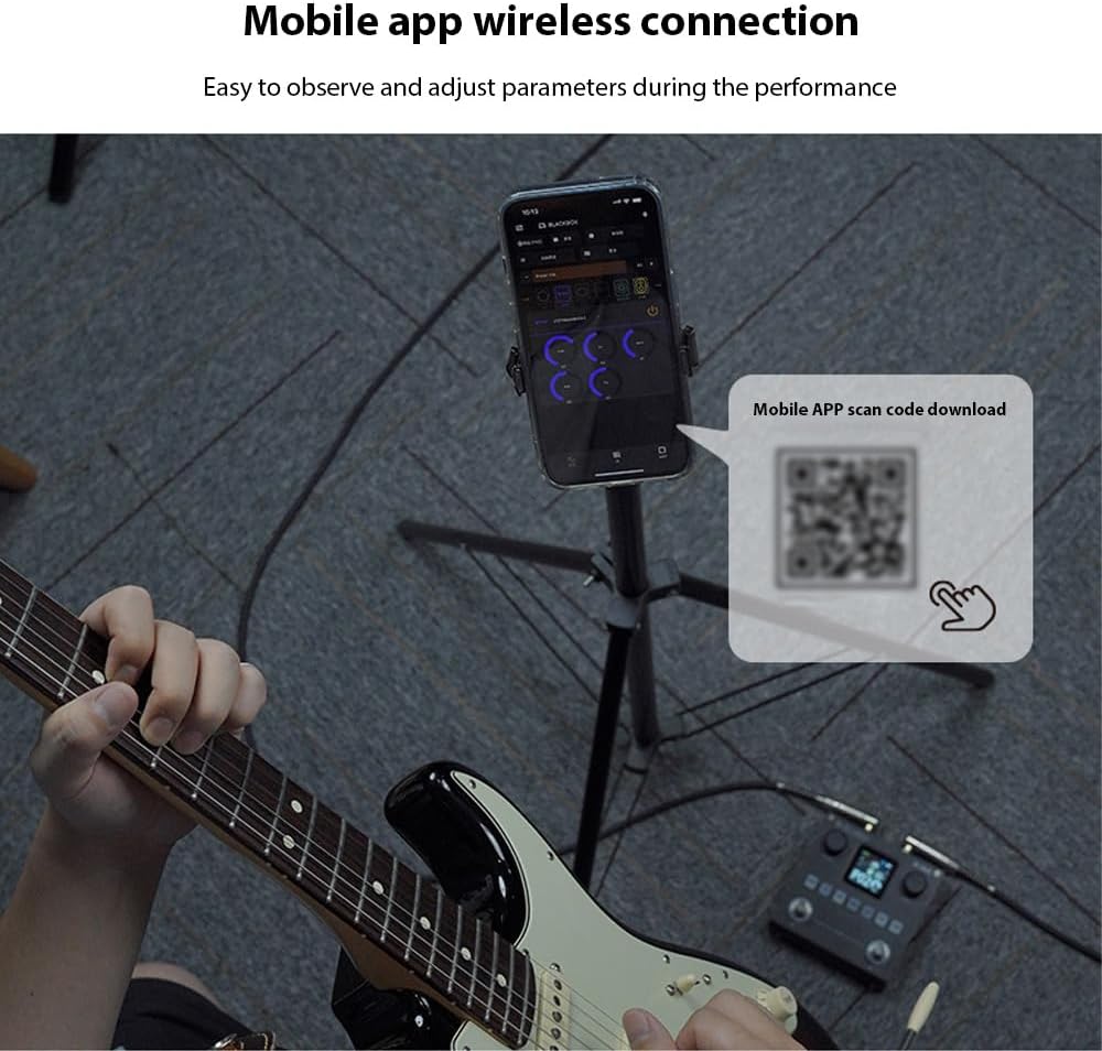 Guitar/Bass AMP Multi Effects Processor 80 Editable Presets 6 Effects Modules 3-Band EQ 20 Preamp 20 IR CAB Slots Multi Effects Pedal LCD Screen Multifunctional Guitar/Bass Effector