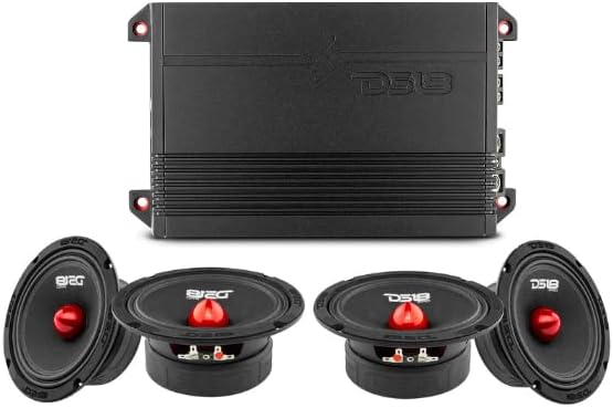 PRO-GM6.4B Car Audio Speaker Bundle - 4 x 6.5 Midrange Speakers with 4 Channel Class D Amplifier G1000.4D