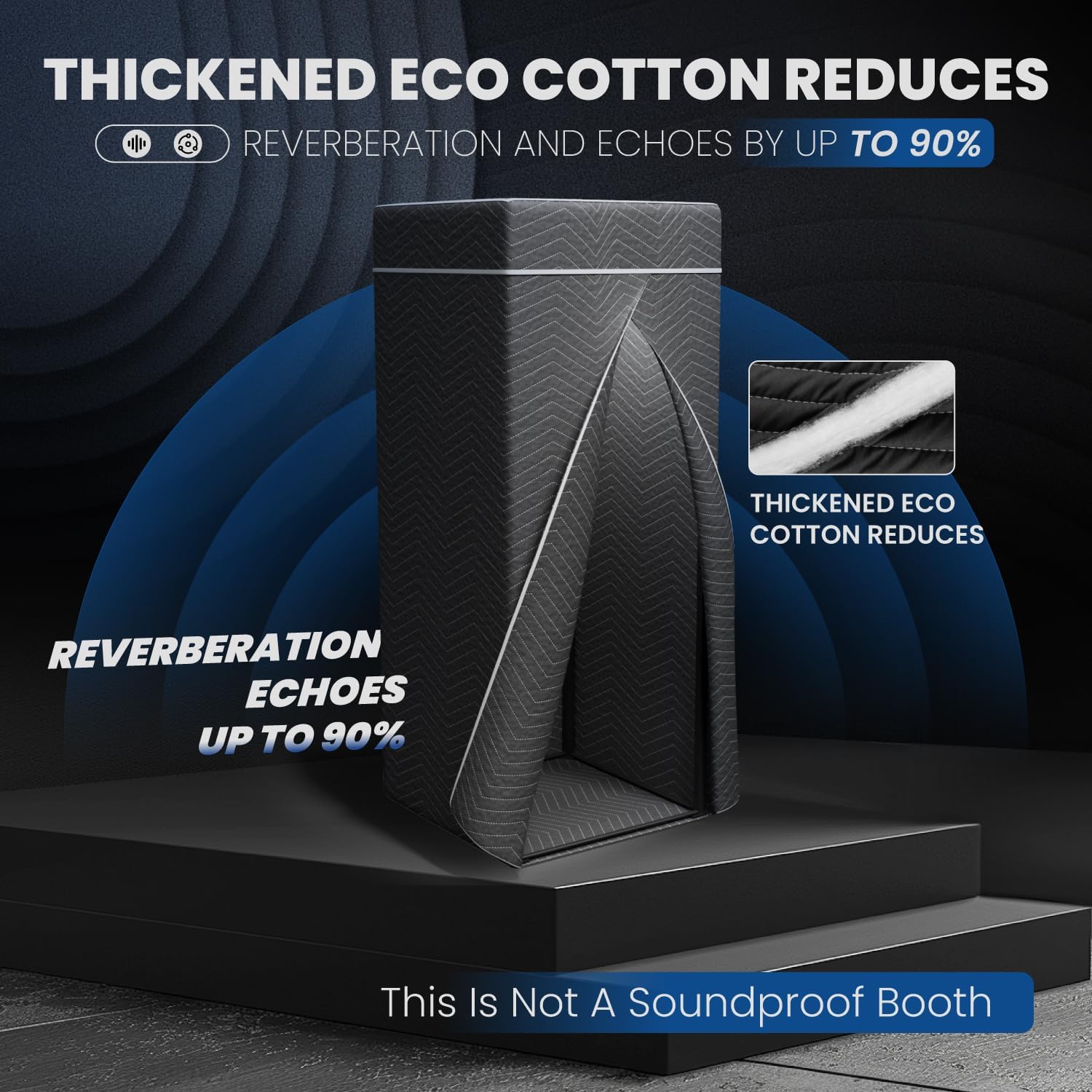 Portable Vocal Booth, Echo-Free Recording Booth Sound Proof Shield, Foldable Isolation Booth with Travel Bag for Voice Over, Podcasting, Music, Home Studio