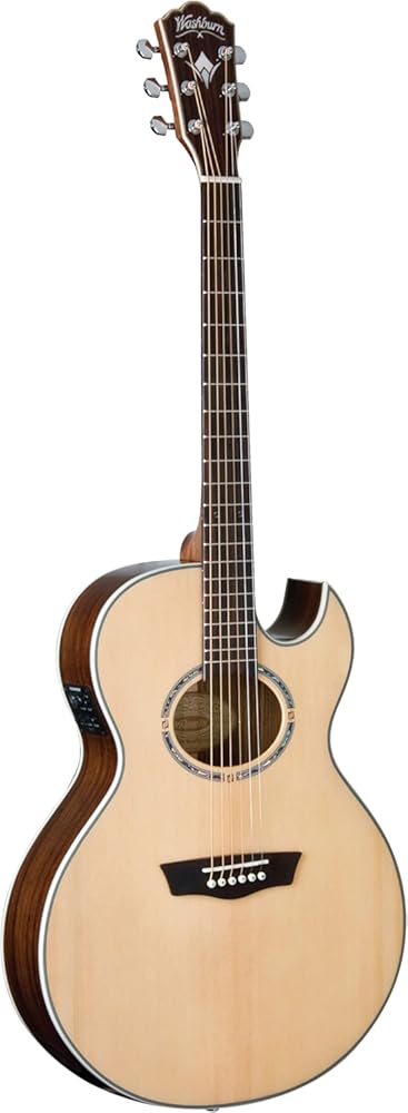 Washburn Festival Series 6 String Acoustic-Electric Guitar, Right, Natural (EA20SNB-O)
